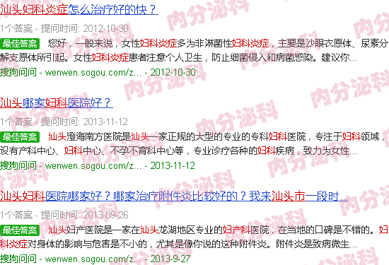 汕头妇科炎症